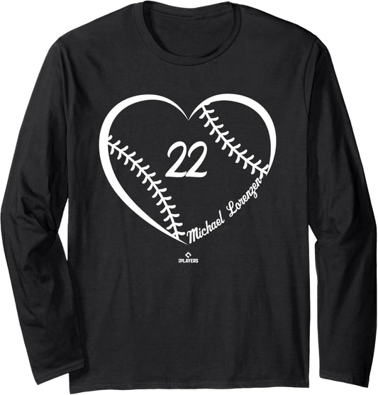 Baseball Heart Number Michael Lorenzen MLBPA Long Sleeve