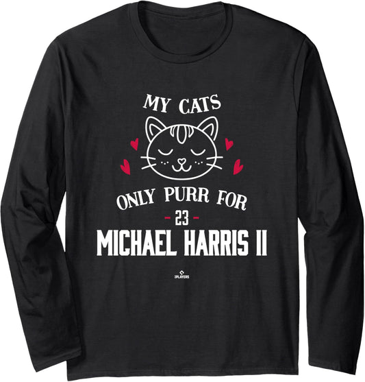 Cat Lovers for Michael Harris II Atlanta Baseball MLBPA Long Sleeve