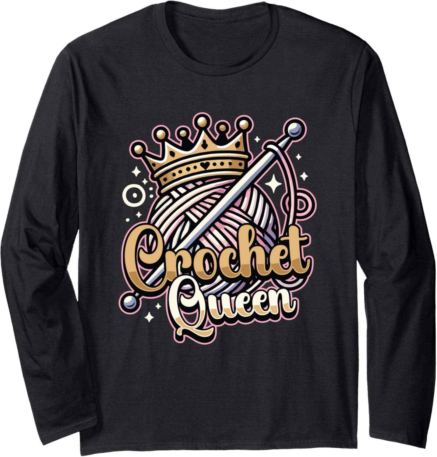 Crochet Queen Yarn Crocheting Long Sleeve