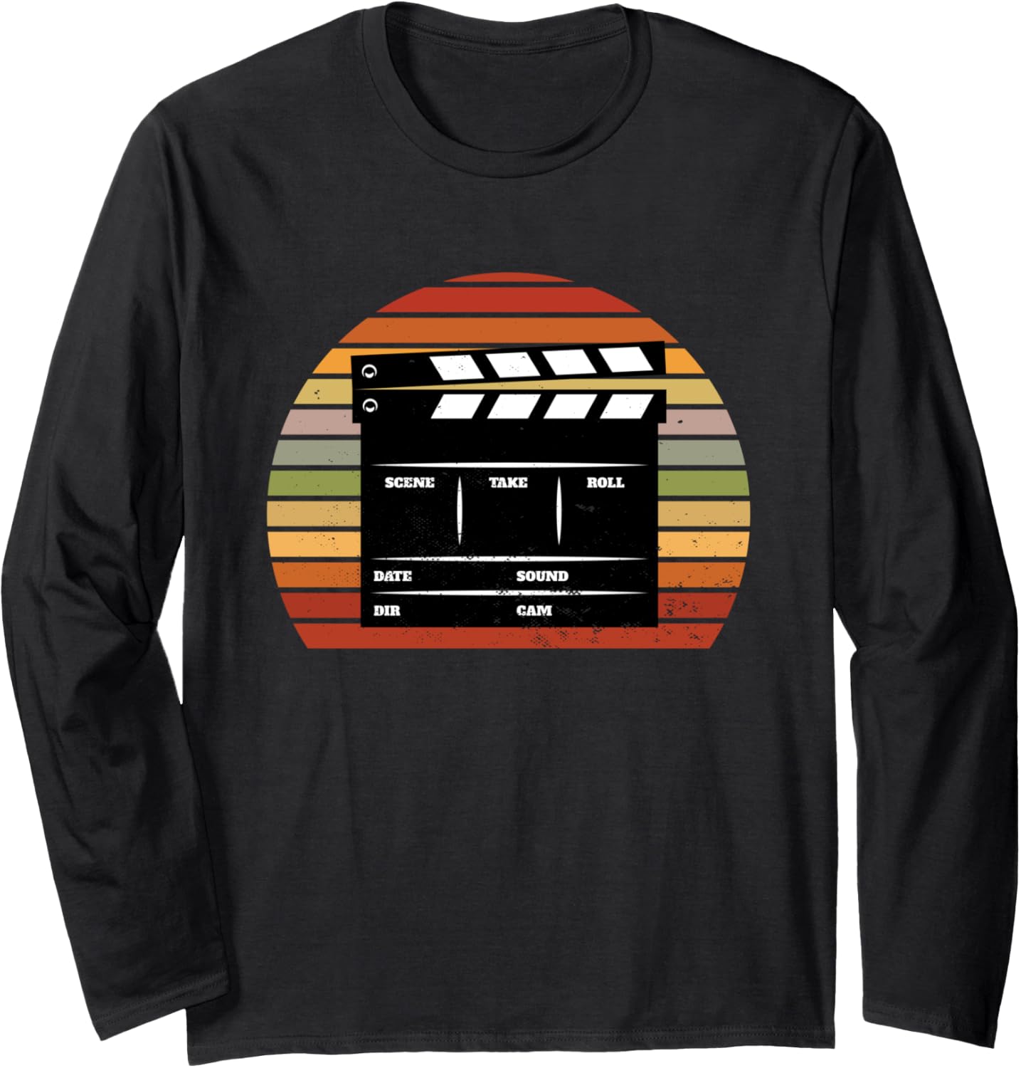 Retro Vintage Clapboard Film Movie Filmmaker Director Long Sleeve