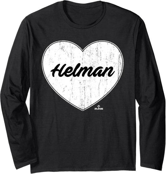 Distressed Heart Michael Helman Prospect Baseball Fan Gear Long Sleeve