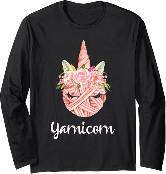 Funny Crochet Unicorn Yarn Art Pictures Yarn Horn Long Sleeve