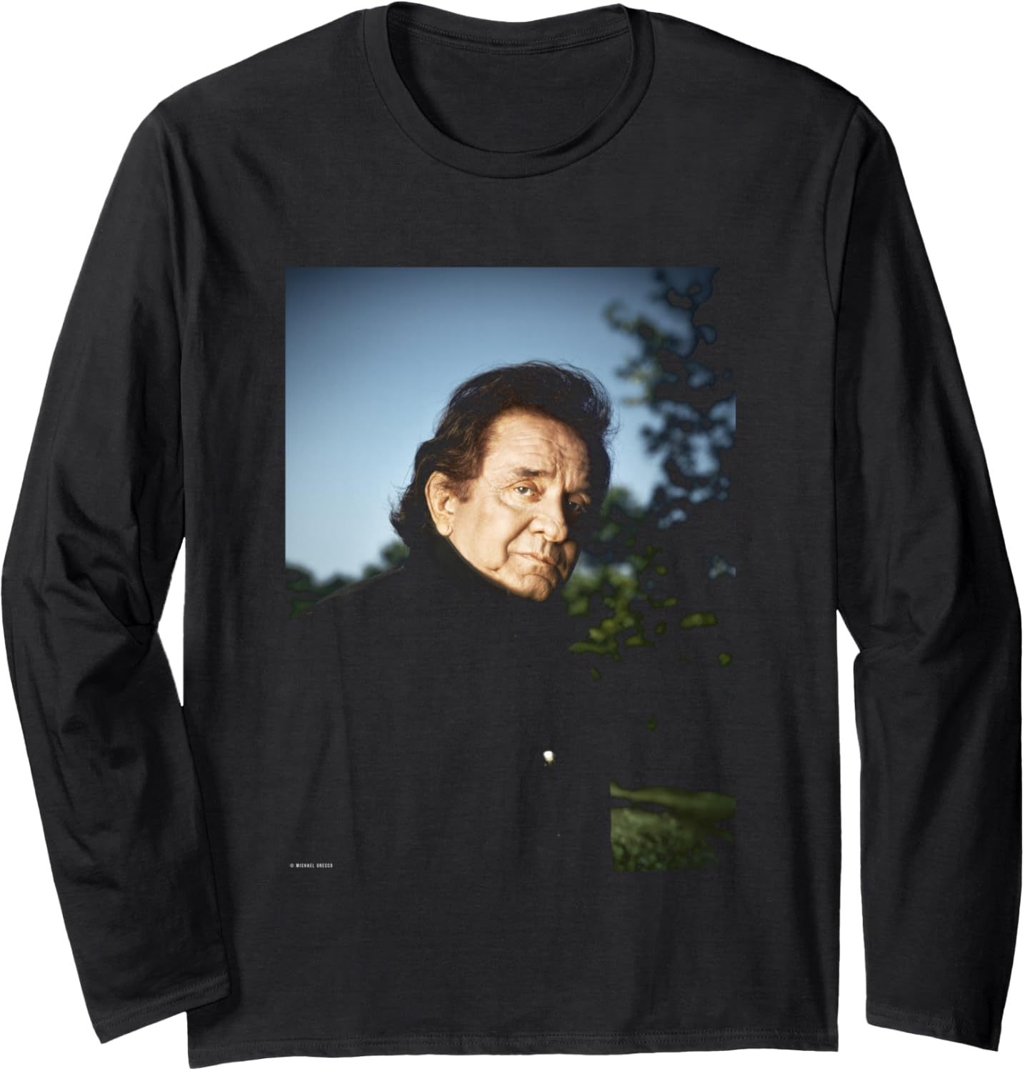 Ring of Fire Singer Johnny Cash by Michael Grecco Long Sleeve