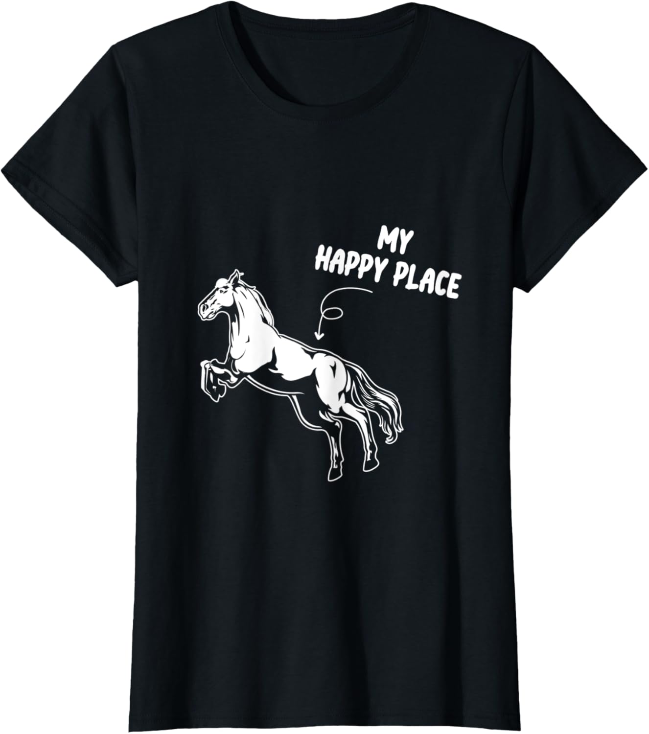 Womens My Happy Place Horse Riding Horse Lover For Women Girls