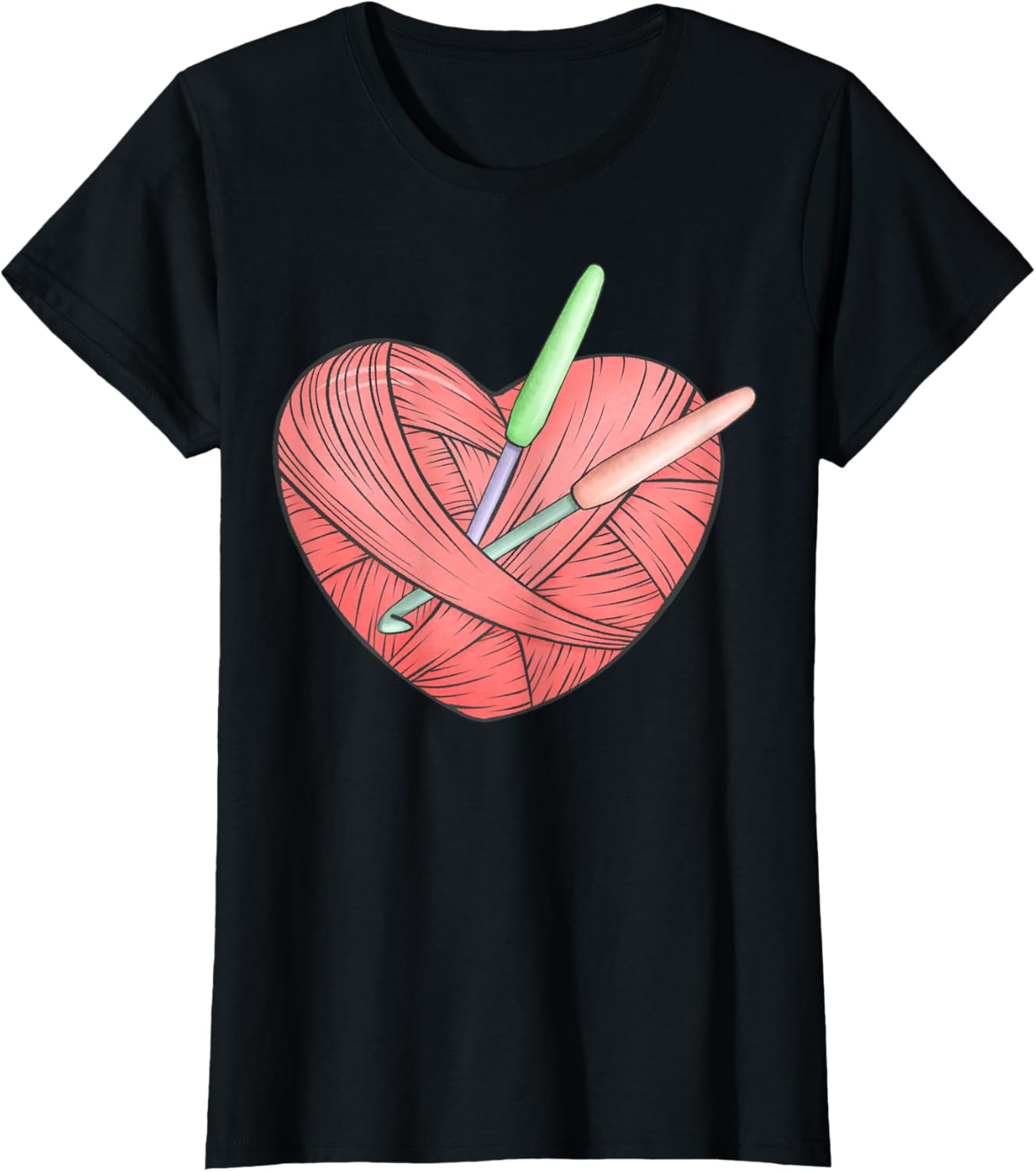 Crochet Lover Gift Yarn Heart Knitter Tee Knitting