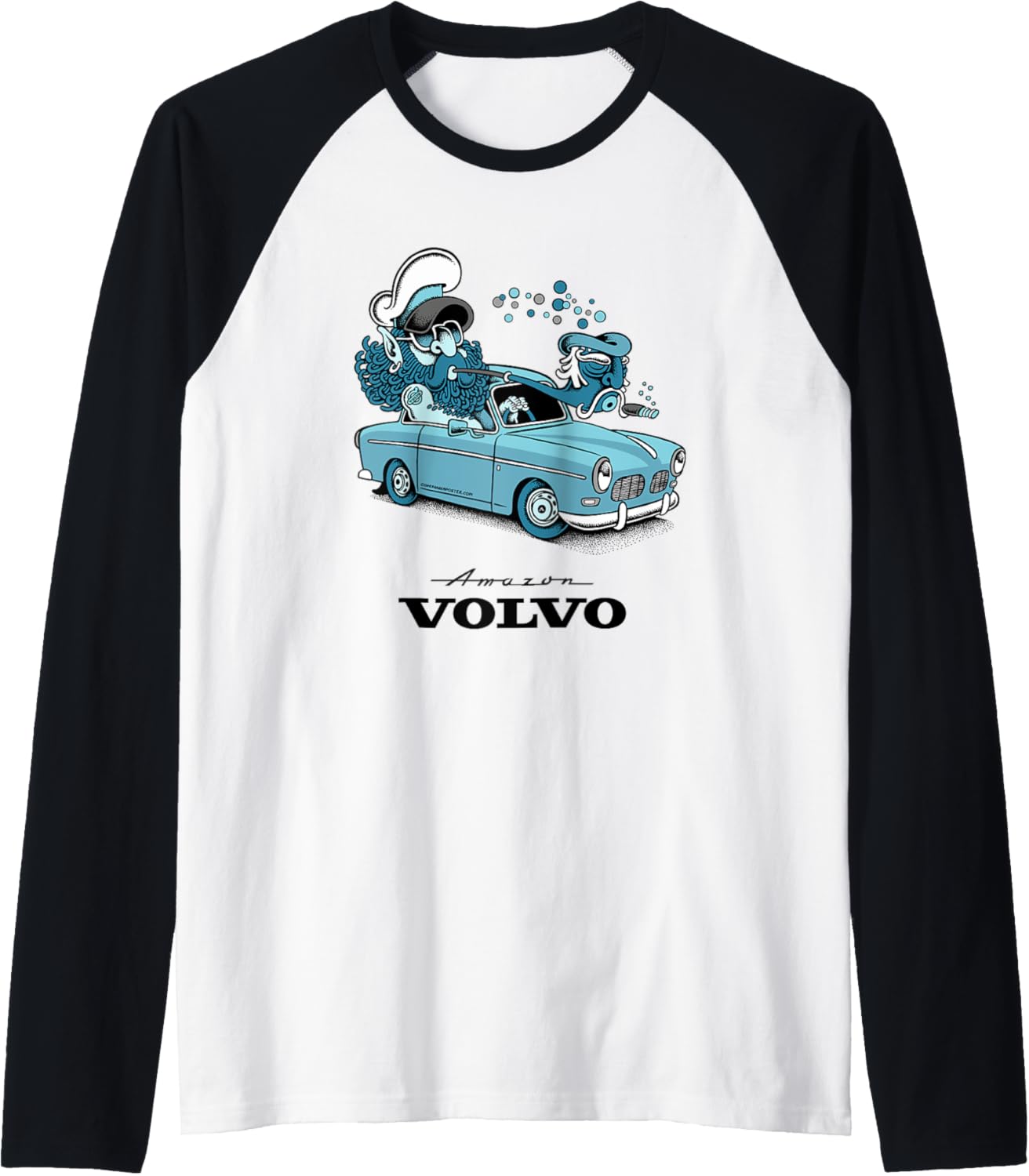 Threadless Michael Jakobsen Volvo Amazon Graphic Raglan Baseball Tee