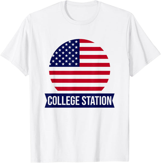 COLLEGE STATION - USA - American place name US flag design
