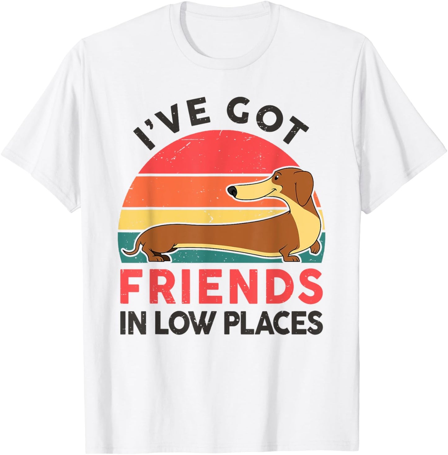 Dachshund I've Got Friends In Low Places Funny Weenie Dog T-Shirt for Men Women Kids
