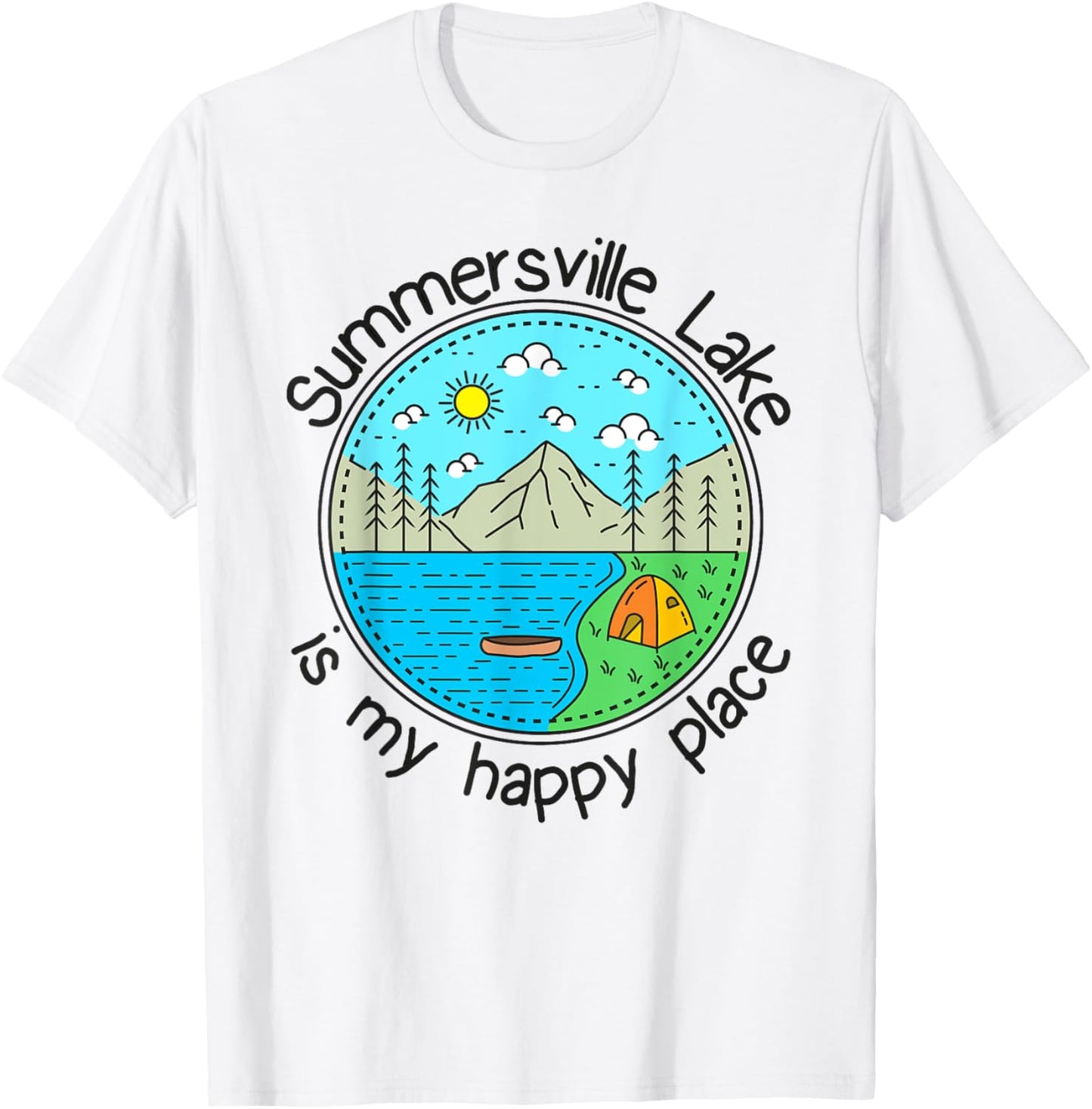 Fishing Boating Camping - My Happy Place Summersville Lake T-Shirt for Men Women Kids