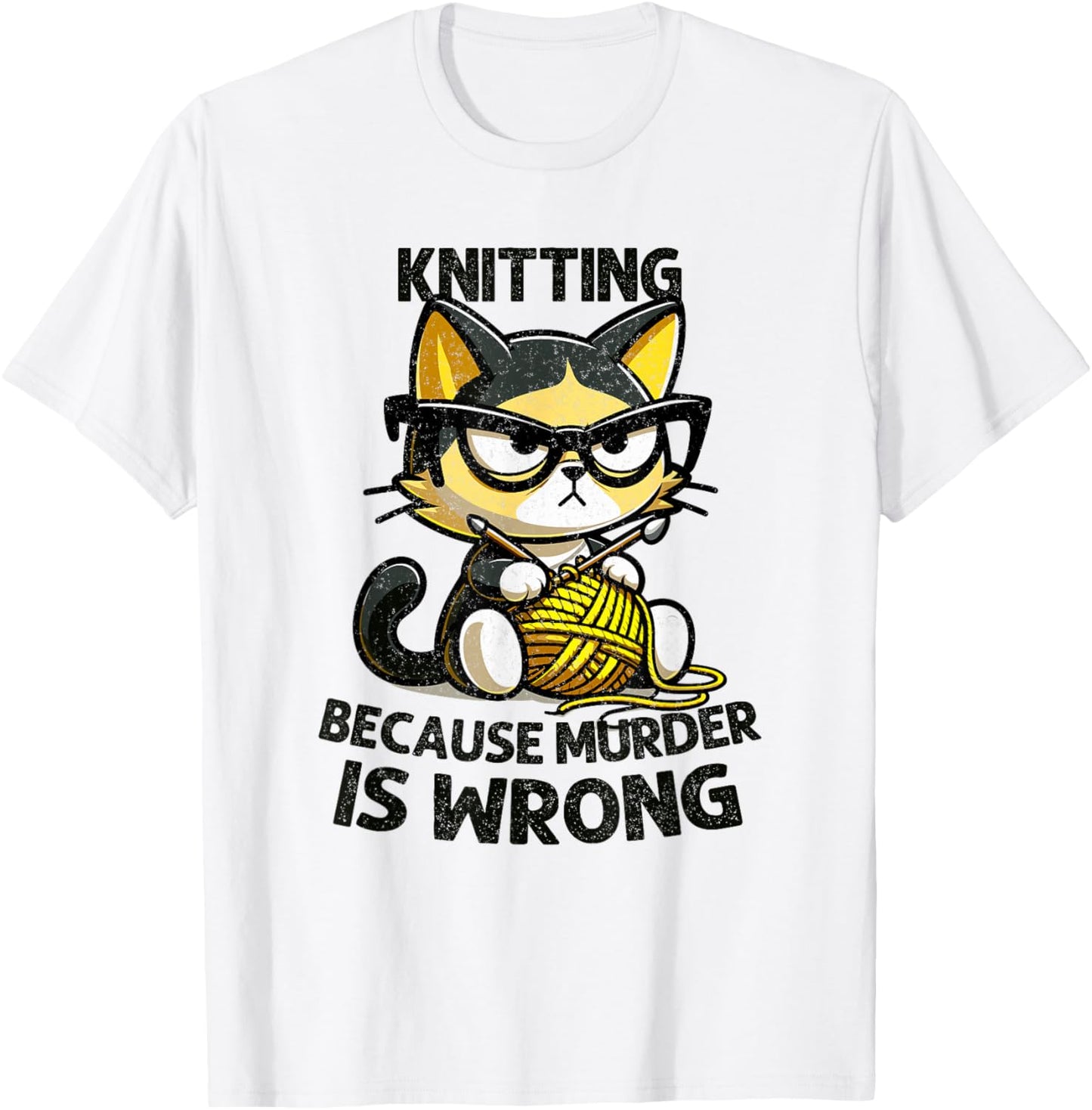 Cat Kitten Knitting knitting because murder is wrong