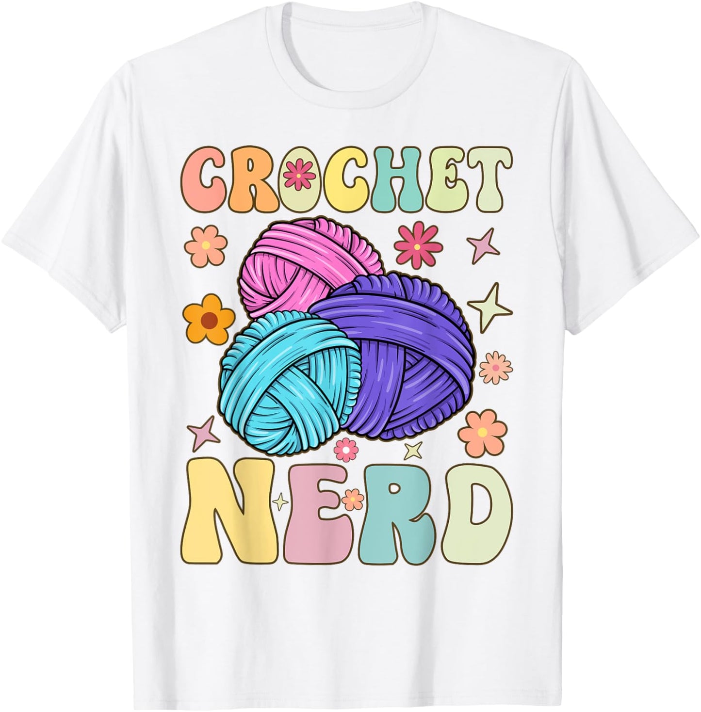 Crochet Nerd Groovy Crocheting Knitting Yarn Lover