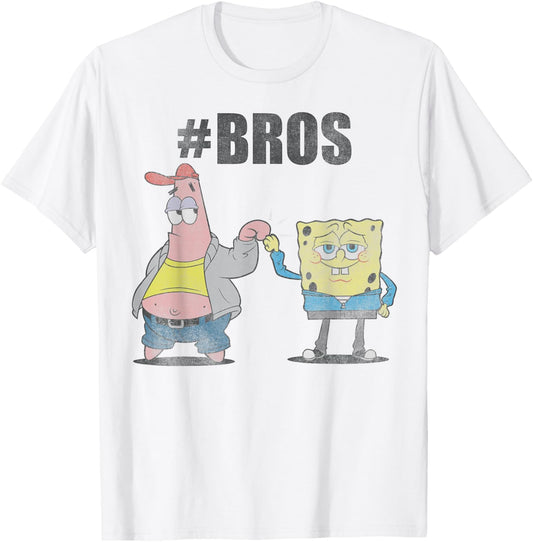 Spongebob Squarepants And Patrick Hashtag Bros Funny T-Shirt