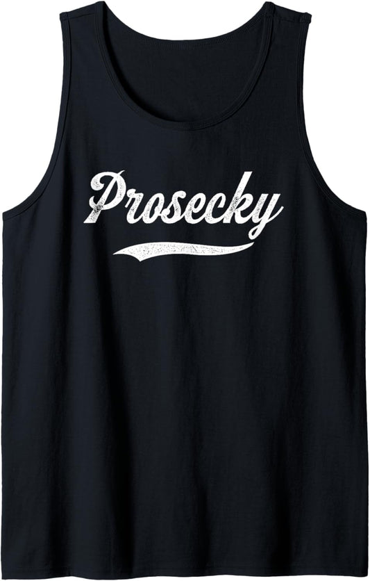 Distressed Script Michael Prosecky Prospect Baseball Fan Tank Top