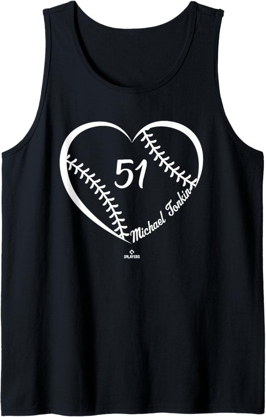 Baseball Heart Number Michael Tonkin MLBPA Tank Top