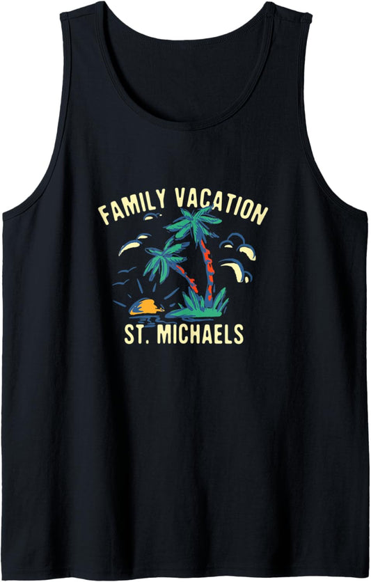 Family Vacation St Michaels Summer Maryland Tropical Tank Top