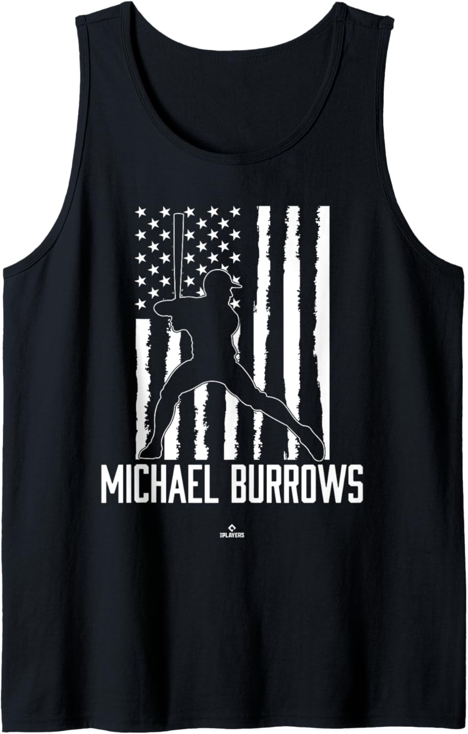 Distressed Flag Swing Michael Burrows Prospect Baseball Fan Tank Top