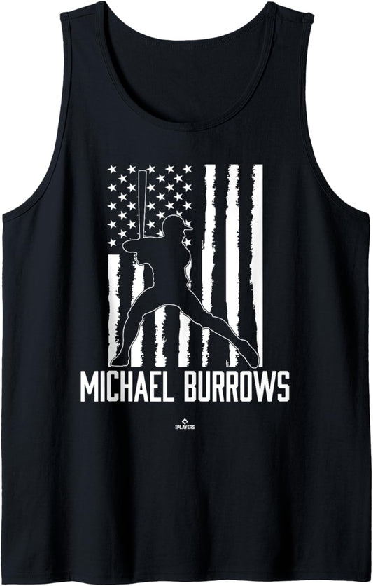 Distressed Flag Swing Michael Burrows Prospect Baseball Fan Tank Top