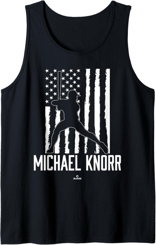 Distressed Flag Swing Michael Knorr Prospect Baseball Fan Tank Top
