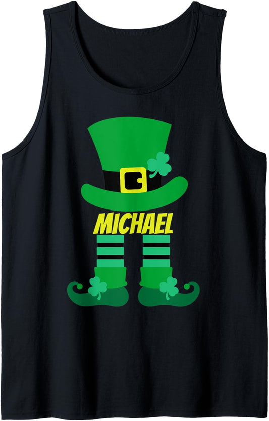 St Patrick's Day Leprechaun Family Matching Name Michael Tank Top
