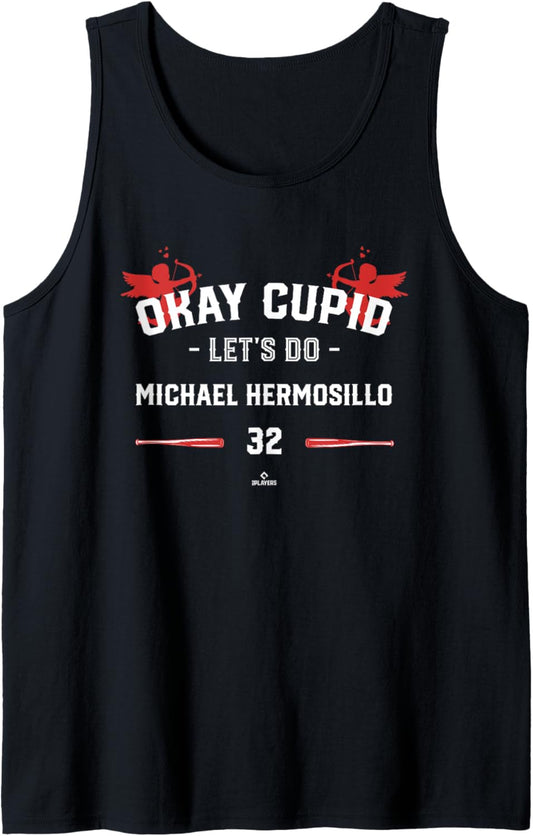 Cupid Let's Do Michael Hermosillo Funny Valentines Baseball Tank Top
