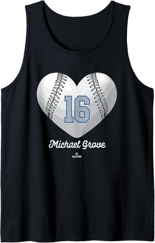 Baseball Heart Number Michael Grove Los Angeles MLBPA Tank Top