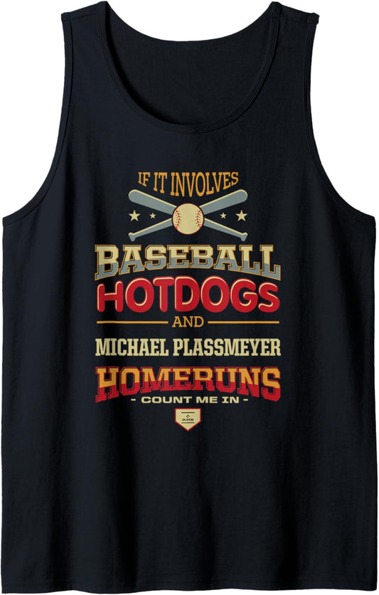 Baseball, Hotdogs and Michael Plassmeyer Prospect Baseball Tank Top