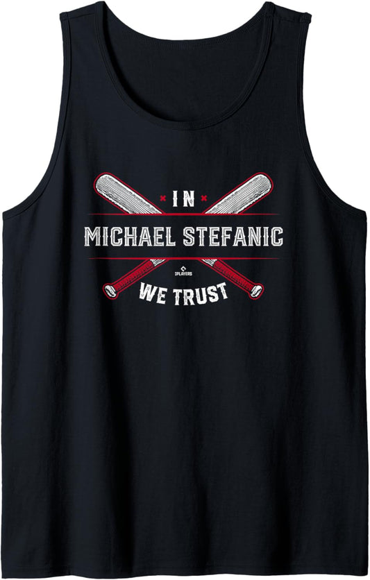 We Trust in Michael Stefanic Los Angeles Baseball MLBPA Tank Top