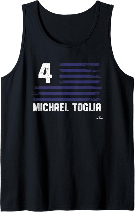 Flag Stripes Michael Toglia Colorado Baseball MLBPA Tank Top