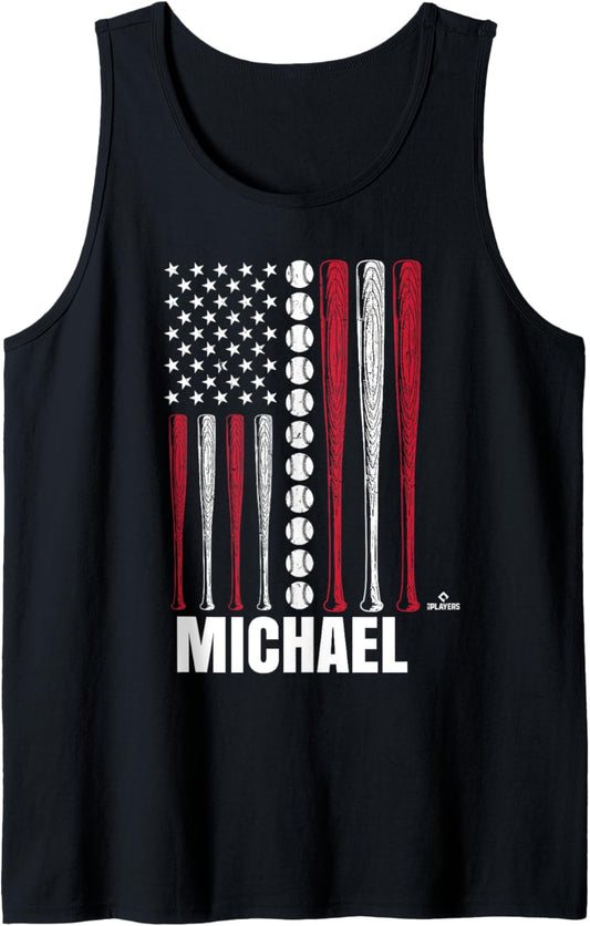 Baseball American Flag Michael Salvatore Prospect Baseball Tank Top