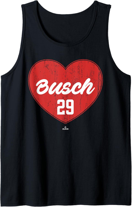 Distressed Heart Michael Busch Chicago Baseball MLBPA Tank Top