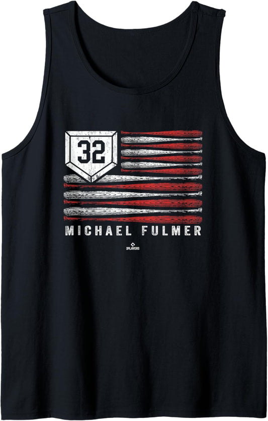 Vintage US Flag Baseball Stripes Michael Fulmer Chicago Tank Top