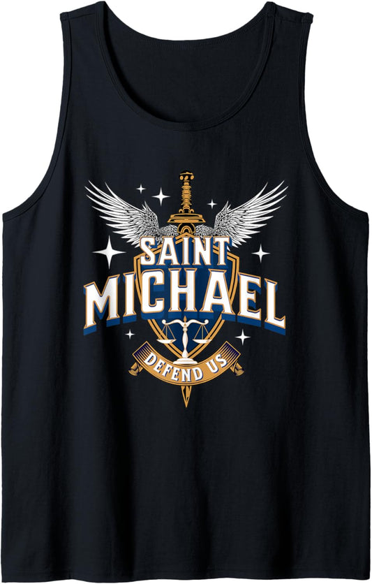 Sword of St Saint Michael Archangel Catholic Angel Warrior Tank Top