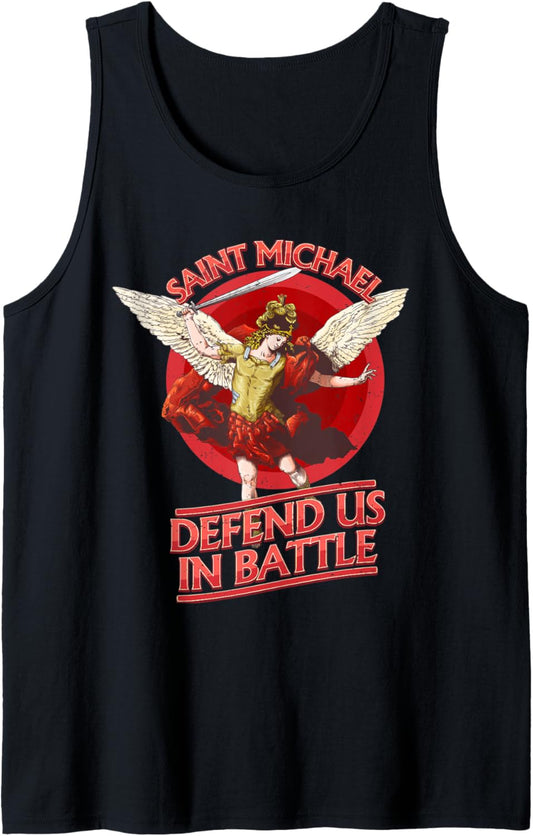 Catholic Defend Us in Battle Saint Michael Tank Top