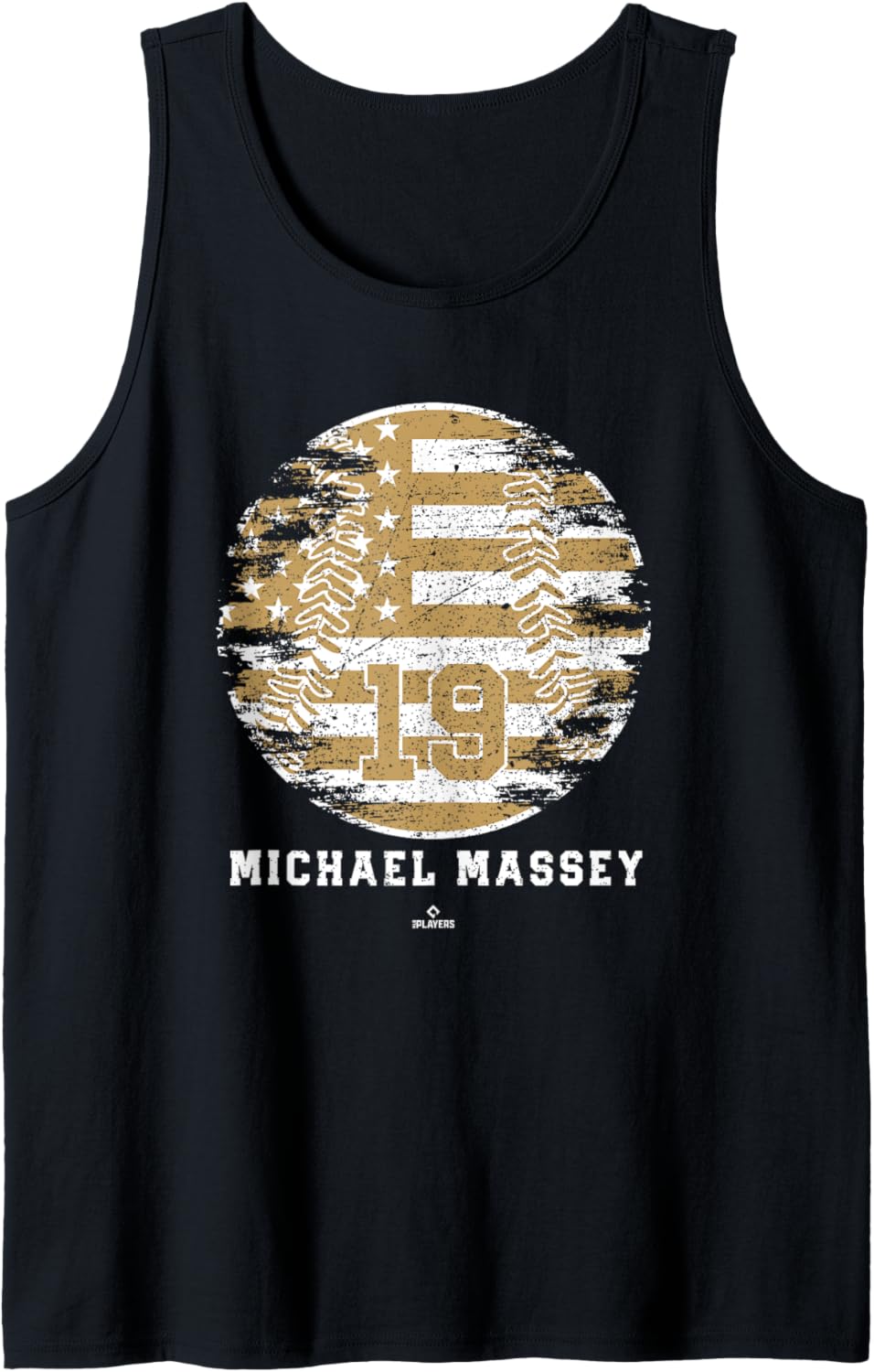 Vintage Baseball Flag Michael Massey Kansas City MLBPA Tank Top