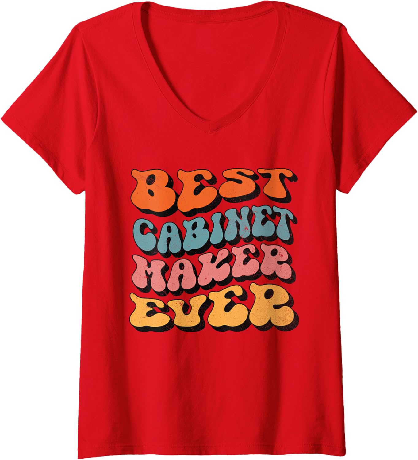 Best Cabinet Maker Ever, Retro Groovy Cabinet Maker Squad V-Neck