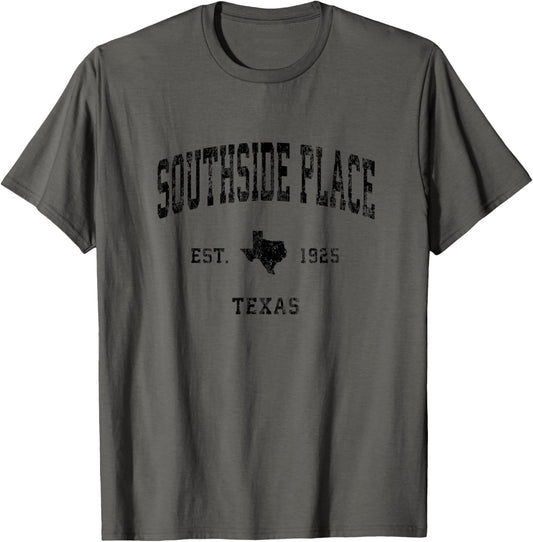 Southside Place Texas TX Vintage Athletic Black Sports Desig