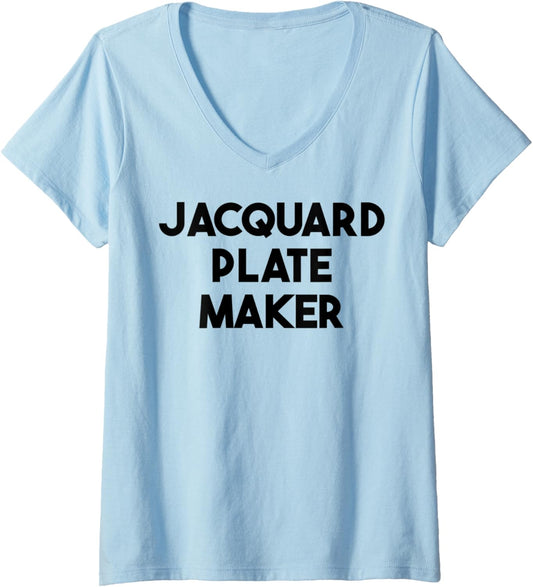 Womens Jacquard Plate Maker V-Neck