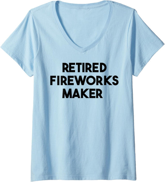Womens Retired Fireworks Maker V-Neck