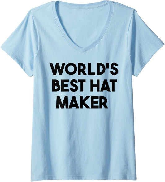 Womens World's Best Hat Maker V-Neck