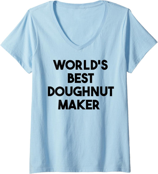 Womens World's Best Doughnut Maker V-Neck