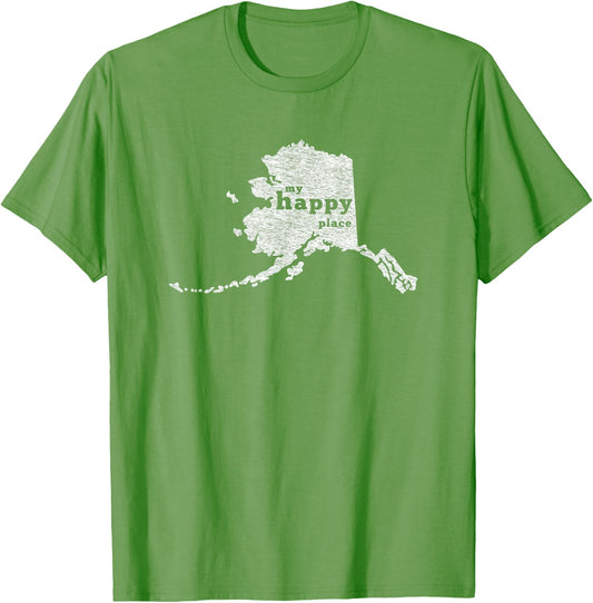 Alaska T-Shirt Distressed Happy Place Tee