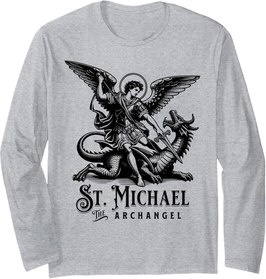 St Michael the Archangel Catholic Christian Saint Long Sleeve