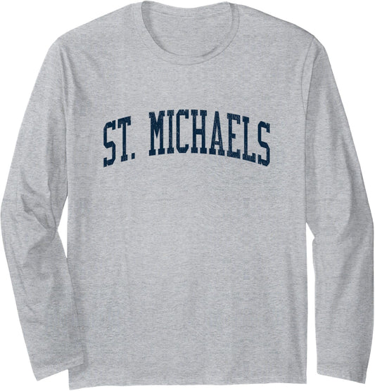 St. Michaels AZ Vintage Athletic Sports JSN2 Navy Print Long Sleeve