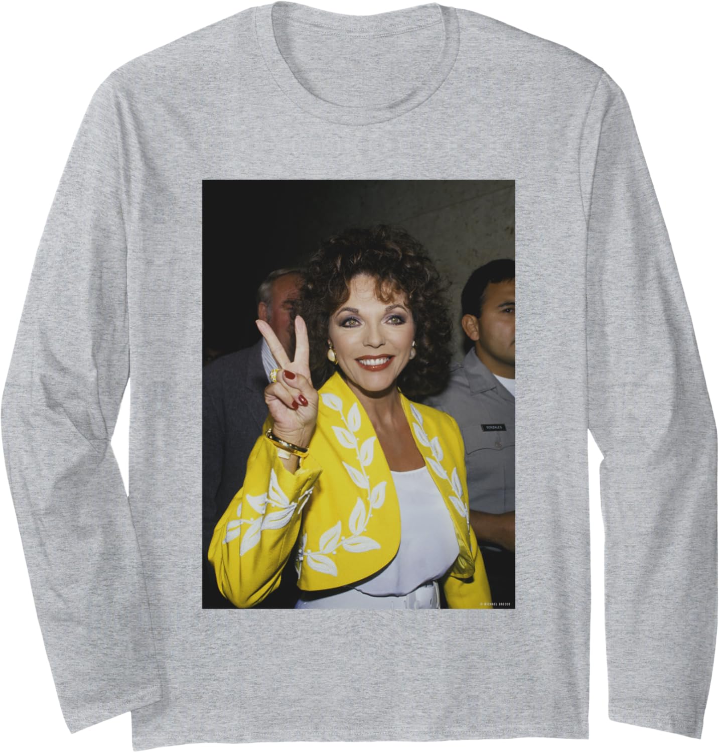 Dame Joan Collins Dynasty Actor By Michael Grecco Long Sleeve