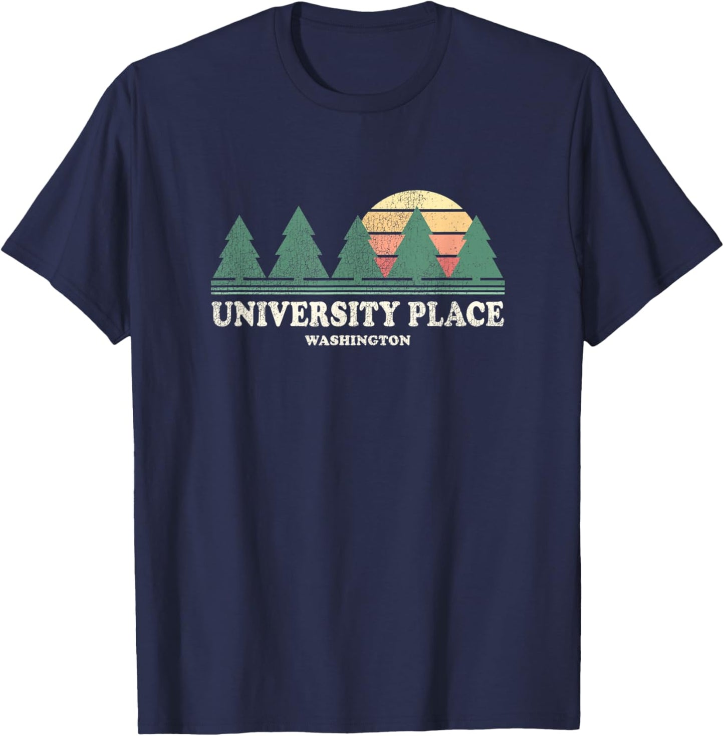 University Place WA Vintage Throwback Tee Retro 70s Design