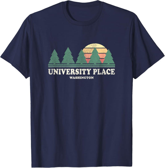 University Place WA Vintage Throwback Tee Retro 70s Design