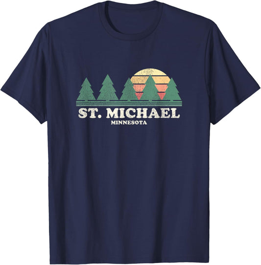 St. Michael MN Vintage Throwback Tee Retro 70s Design