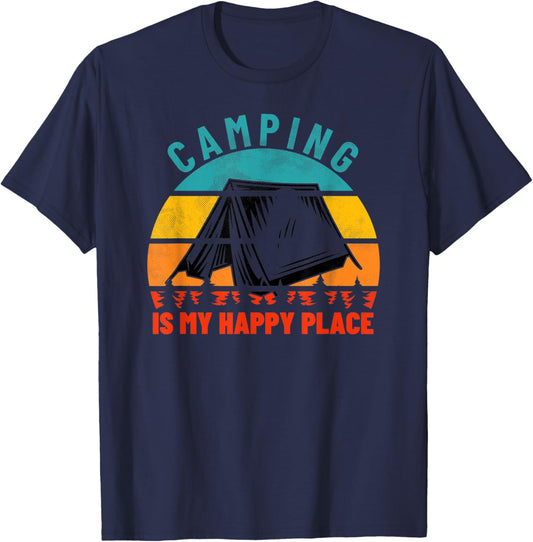 Camping Is My Happy Place Men's Funny Camp and Hike