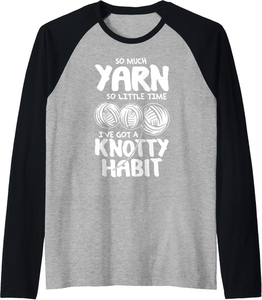 So Much Yarn So Little Time - Yarn Lovers T-Shirt Raglan Baseball Tee