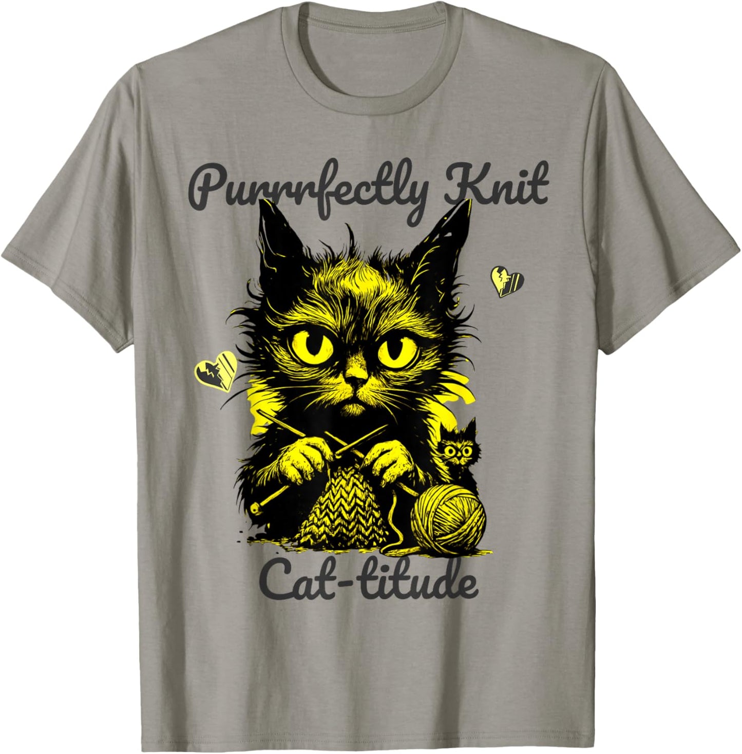Purrrfectly Knit Cat Knitting Cat-titude Funny Crochet Yarn